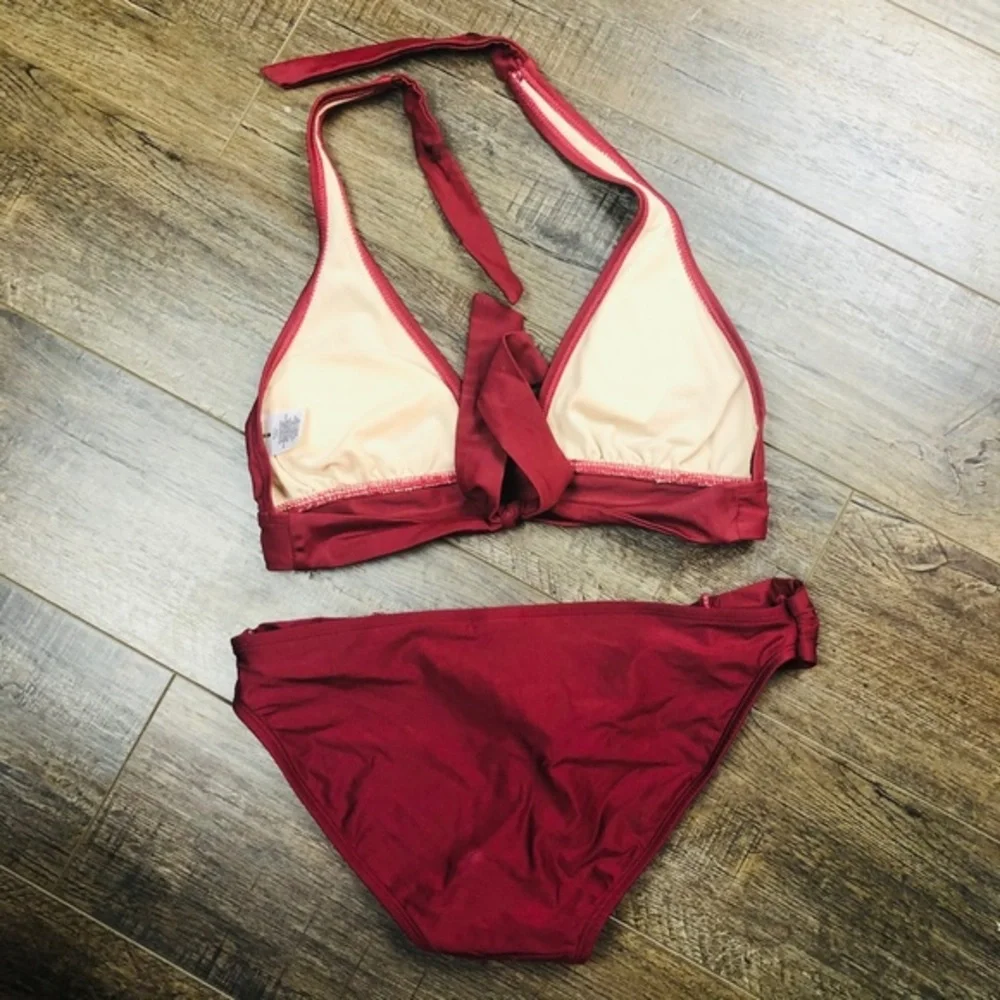 Old Navy Maroon Bikini Swim Suit (Small & Medium) - Picture 2 of 5